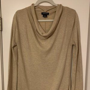 Trouve Long Tan Cowlneck Sweater